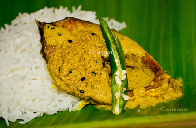 Hilsa cooked in mustard gravy, shorshe ilish, fish curry, ilish macher jhal