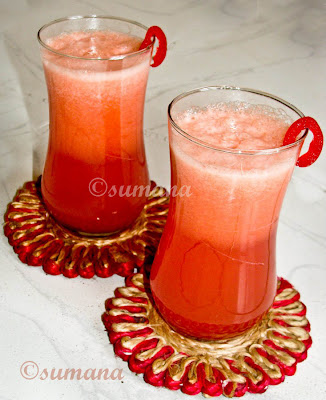 Mocktail with watermelon and pineapple, easy mocktail recipe of watermelon