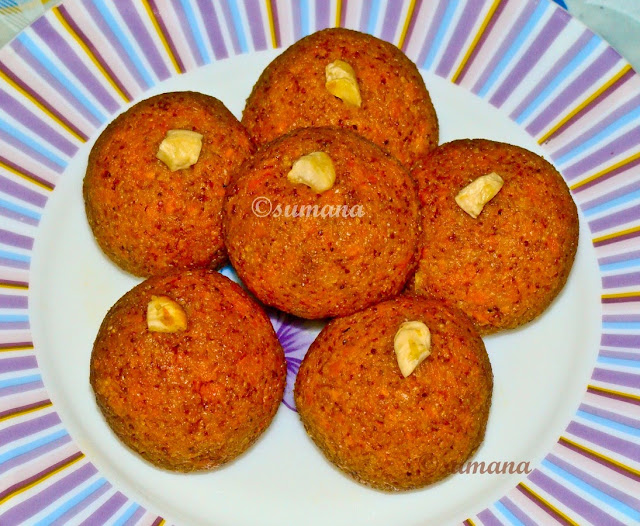 Easy rava carrot ladoo recipe