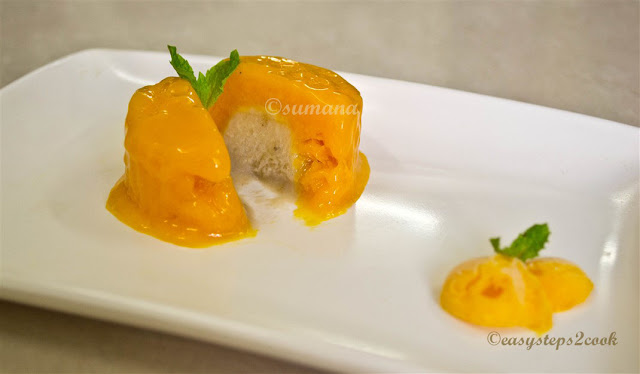 chilling desert with mango and banana