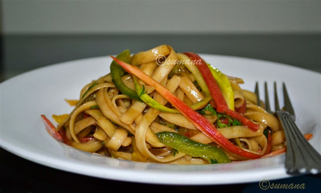 healthy udon strap noodles salad recipe
