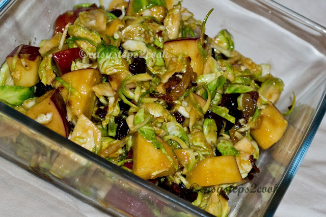 Brussels Sprout Salad with Apple and Cranberry