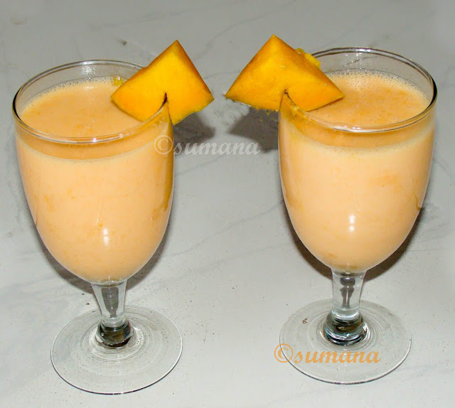Mango mocktail, mango shake, cool mango drdink
