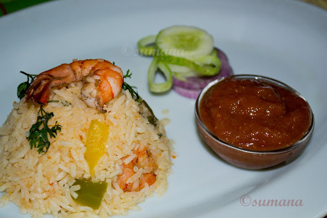 Prawn, rice, Mexican rice