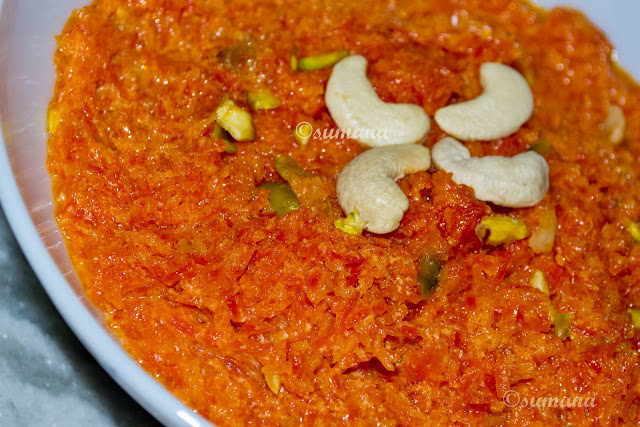 gajar halwa, carrot dessert made of ghee milk and dry fruits