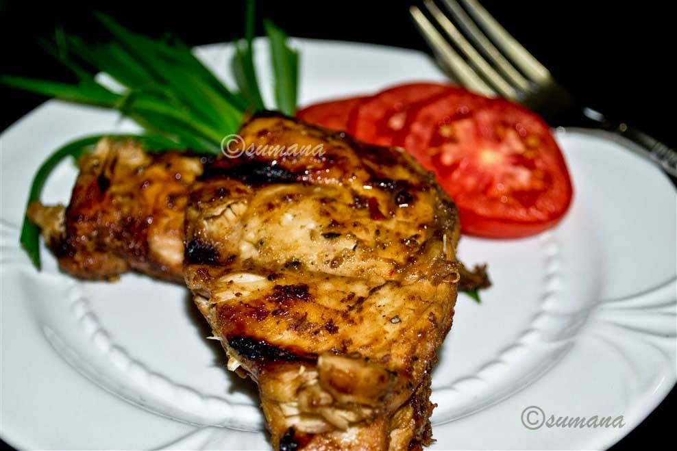 grilled chicken with orange juice and herbs