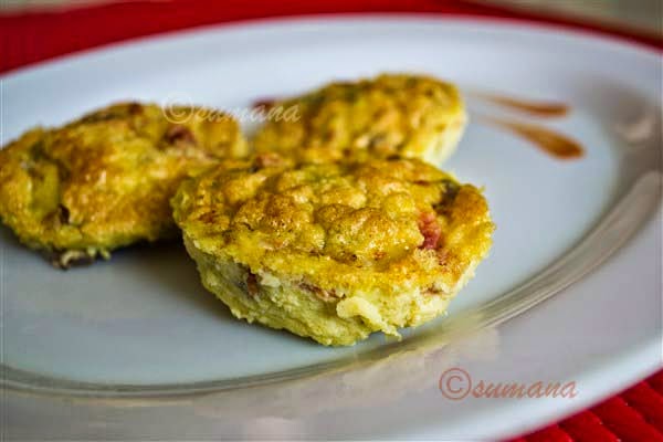 Omlette Muffins with vegetables for breakfast