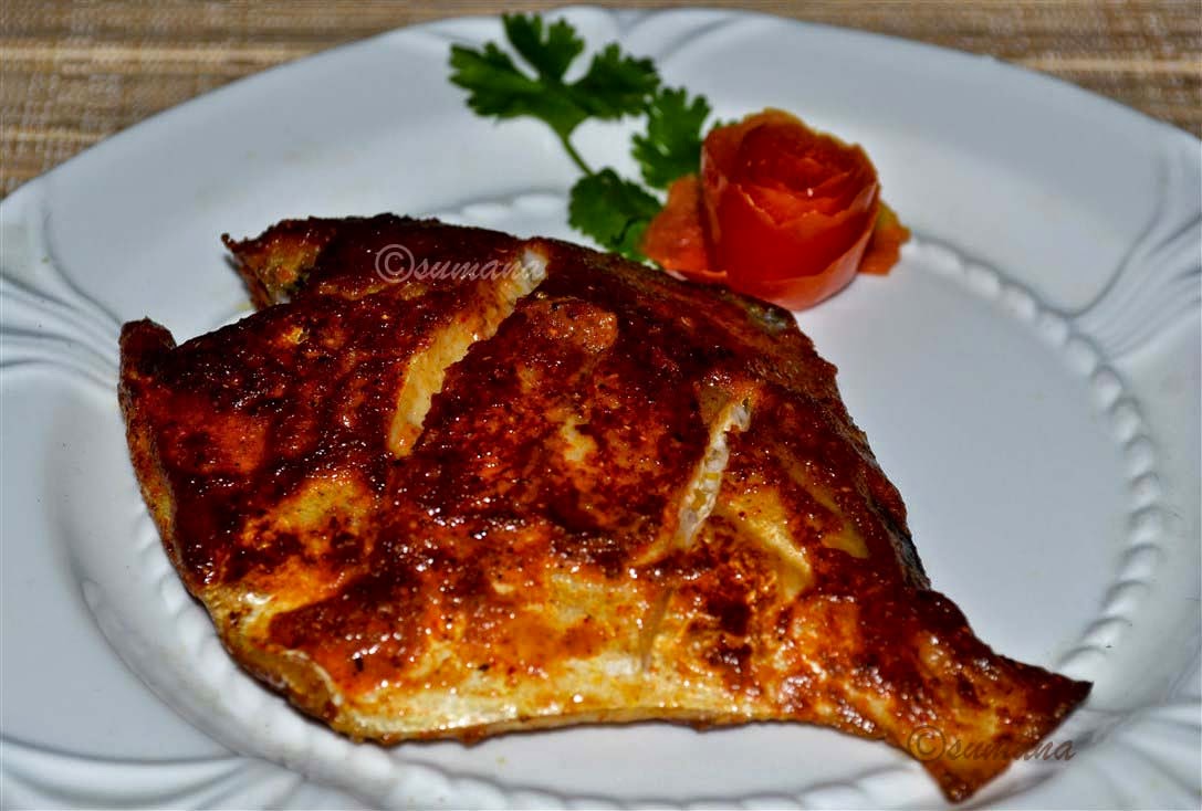 Easy pan fried tandoori pomfret recipe
